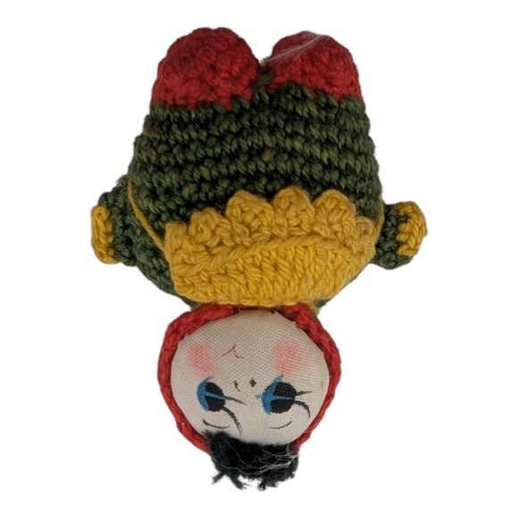 Three Vintage 1950s Mini Japanese Dolls 2" 2.5", 3" Crochet Ornament Amigurumi - Picture 8 of 10